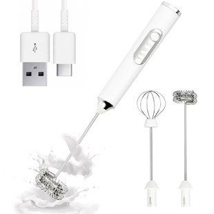 Беспроводной капучинатор миксер, от USB, Белый / Электрический вспениватель молока / Ручной капучинатор 23457746601 фото