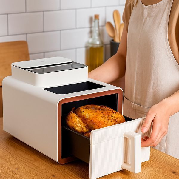 Аерогриль для приготування без масла 4200W, 9L, Rainberg RB-2313W / Мультипіч / Фритюрниця без олії / Безмасляна фритюрниця 234585231 фото