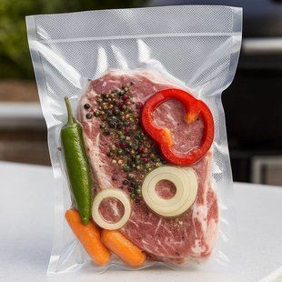 100 шт Рифленые пакеты для вакууматора 20х15см / Вакуумные пакеты для продуктов / Пакеты для вакуумирования 23457754801 фото