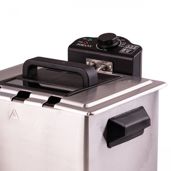 Фритюрниця електрична із нержавіючої сталі 5л, 2100Вт, SOKANY WJ-801 / Електрофритюрниця / Електрична фритюрниця 234591234 фото