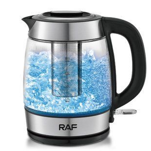 Стеклянный электрочайник с заварочным фильтром 2л, 2200Вт, RAF R7922 / Электрический чайник с подсветкой 234581970 фото