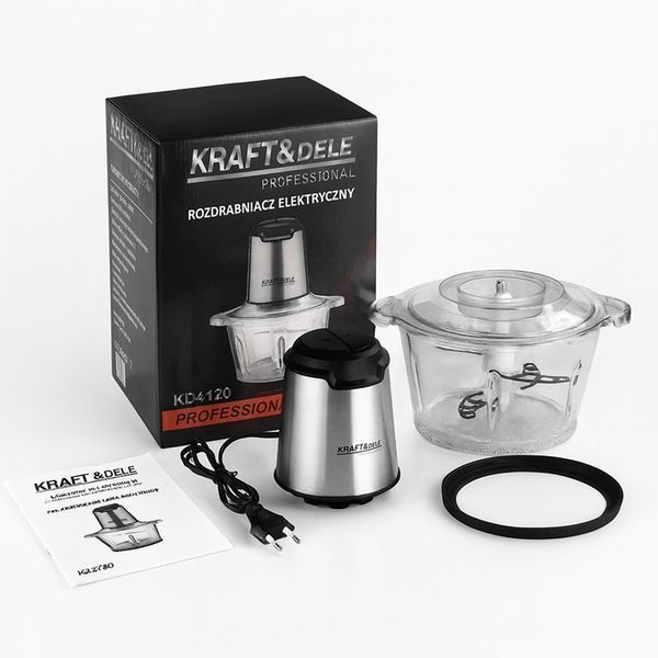 Электрический измельчитель - чоппер 350 Вт, чаша 2 л, Kraft&Dele KD4120 / Многофункциональный измельчитель кухонный / Чоппер 345608099 фото