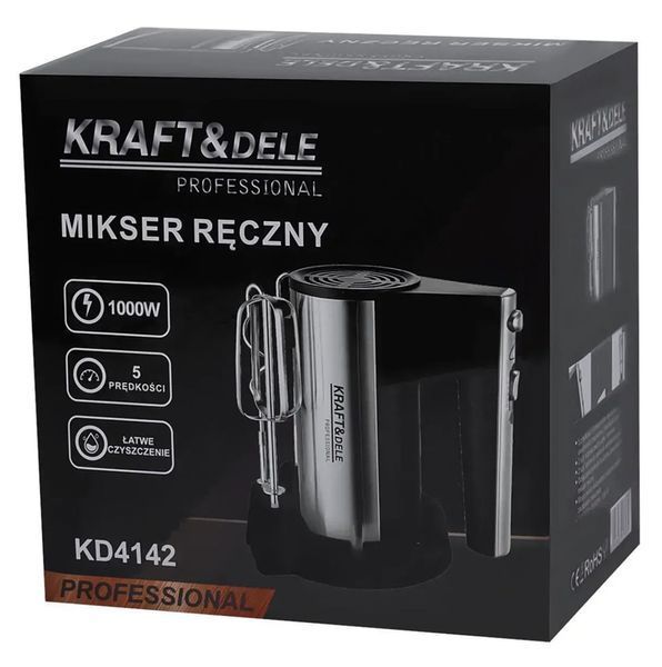 Электрический миксер ручной, 1000 Вт, комплект насадок, подставка, Kraft&Dele KD4142 / Миксер / Ручной миксер сетевой 345611608 фото