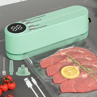 Вакуумный упаковщик для продуктов от USB, 5 пакетов + 3 насадки / Кухонный вакууматор / Вакууматор бытовой 234592945 фото