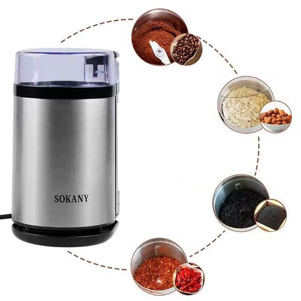 Электрическая кофемолка ножевая 180Вт, 75г, от сети, Sokany SM-3001S / Кофемолка для кофе и специй 234577054 фото