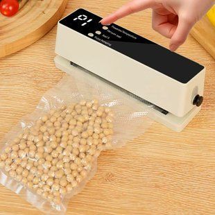 Аккумуляторный вакууматор для пищевых продуктов, USB, 60 кПа / Беспроводной вакуумный упаковщик для еды 234592481 фото