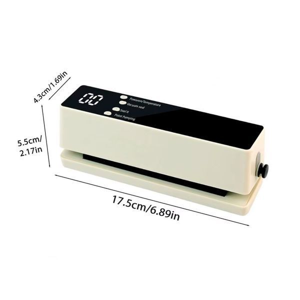 Акумуляторний вакууматор для харчових продуктів, USB, 60 кПа / Бездротовий вакуумний пакувальник для їжі 234592481 фото