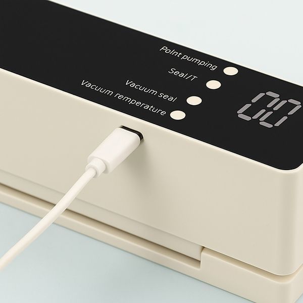 Акумуляторний вакууматор для харчових продуктів, USB, 60 кПа / Бездротовий вакуумний пакувальник для їжі 234592481 фото
