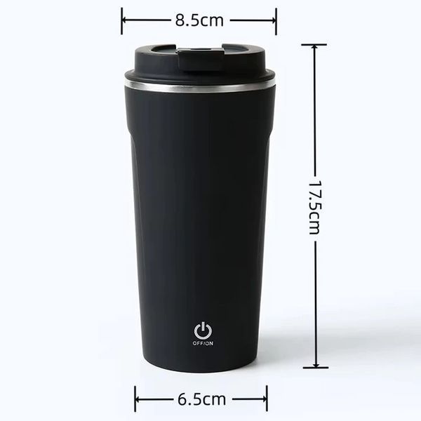 Термочашка-мешалка на 400 мл, с USB, Черный / Автоматическая чашка для перемешивания кофе / Аккумуляторная чашка-термос 23458914701 фото