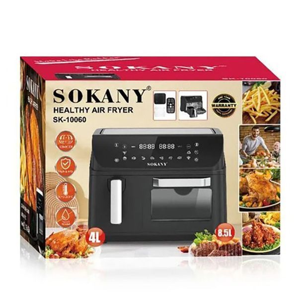 Аерофритюрниця двокамерна 2400Вт, 4+8,5л, Sokany SK-10060 / Мультипіч аерогриль / Фритюрниця без олії 234579552 фото