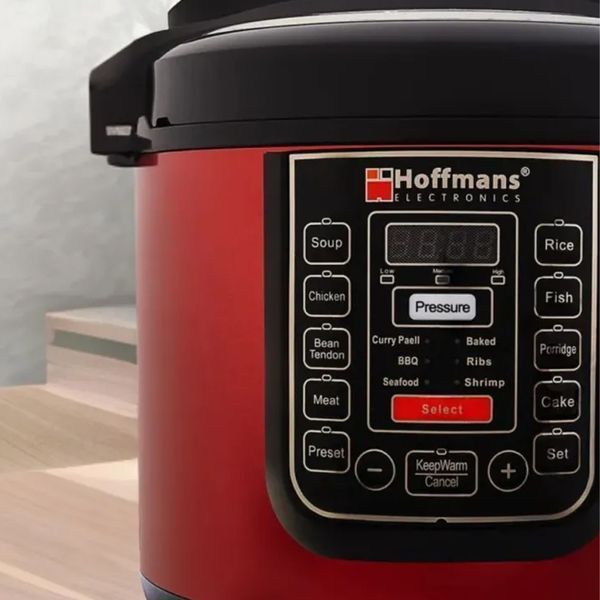 Мультиварка 4,5л, 14 програм, 1200 Вт, Hoffmans HM-716, Червоний/Електрична мультиварка-скороварка 23457728601 фото