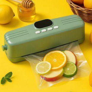 Вакууматор для продуктів + пакети, з USB, 60 КПа, Зелений / Вакуумний пакувальник / Акумуляторний вакууматор для їжі 23458534501 фото