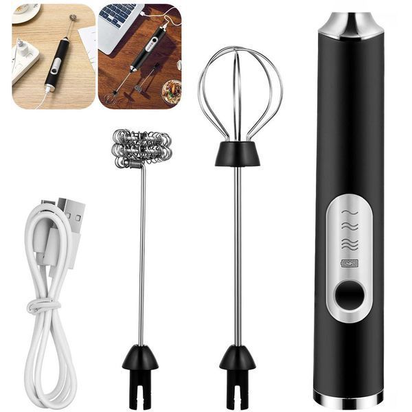 Беспроводной капучинатор миксер, от USB, Черный / Электрический вспениватель молока / Ручной капучинатор 234577466 фото